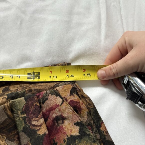 Vintage Maxi Skirt Pockets Womens Brown Floral Boho Fairy Grunge Peasant 90s - Picture 6 of 10